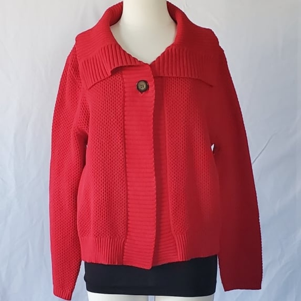 Liz Claiborne Knit Red Sweater. Sz XL